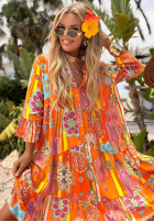 Wzorzysta Kleid Magnala Sierra Orange