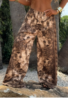 Set Hemd i Hose wide leg Sunny Cocoa Beige-Schokoladenbraun