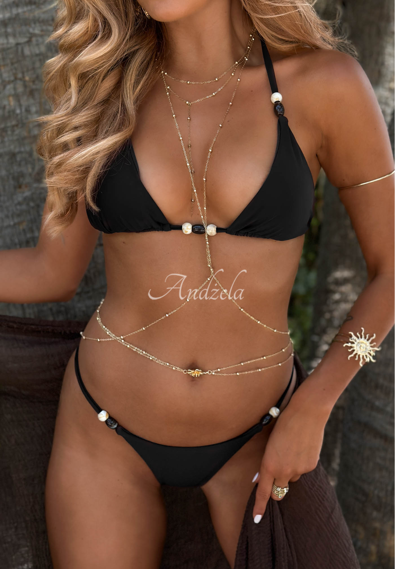 Zweiteiliger Badeanzug bikini Barbados Beach Schwarz