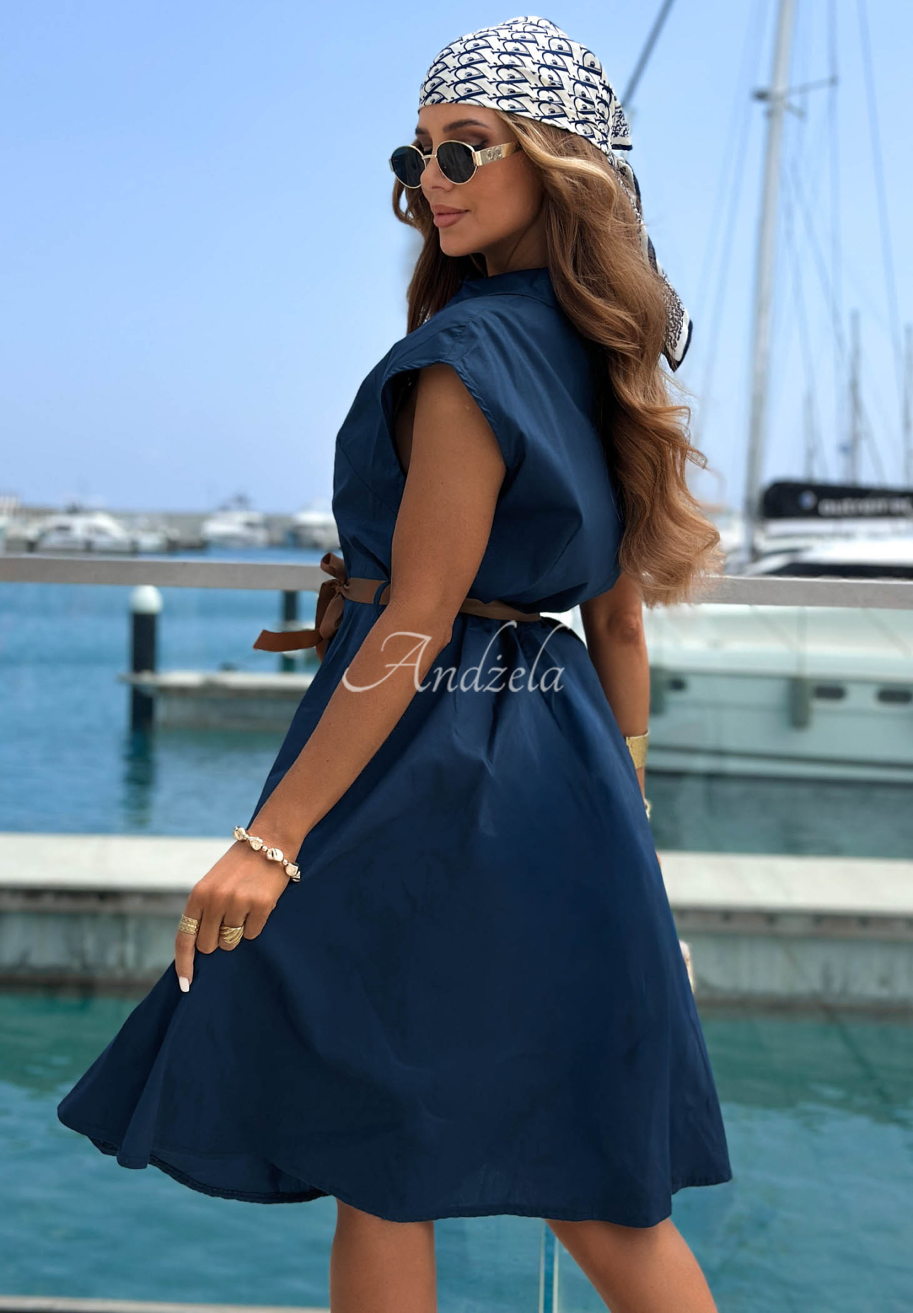Baumwollhemdkleid Yacht Haven Dunkelblau
