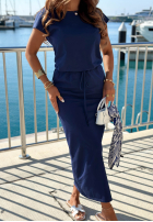 Bawełniana Kleid ze ściągaczem Moonlight Harbor Dunkelblau