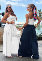 Material Hose wide leg szwedy Sea Elegance Dunkelblau