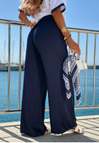 Material Hose wide leg Sea Poppy biało-Rot