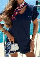Bawełniany T-Shirt z nadrukiem M Ocean Club Dunkelblau