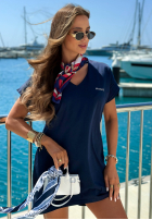 Bawełniany T-Shirt z nadrukiem M Ocean Club Dunkelblau