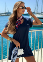 Bawełniany T-Shirt z nadrukiem M Ocean Club Dunkelblau