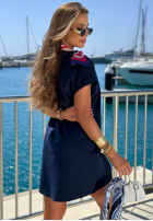 Bawełniany T-Shirt z nadrukiem M Ocean Club Dunkelblau