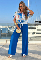Set kwiecista Hemd i Hose wide leg Flora Breeze biało-Blau
