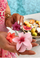 Haarspangen Set 3w1 kwiatowe klamry do włosów Aloha Flora różowo-Orange