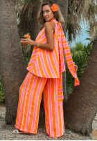 Top w kolorowe paski Sunny Charm Orange