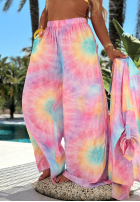 Set Hemd i Hose wide leg  tie dye Pastel Tropics różowo-Violett