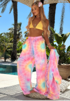 Set Hemd i Hose wide leg  tie dye Pastel Tropics różowo-Violett