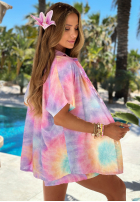 Set Hemd i krótkie spodenki tie dye Pastel Tropics różowo-Violett