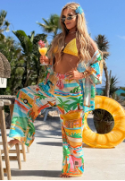 Wzorzysty Set Hemd i Hose wide leg Aloha Paradise biało-Gelb