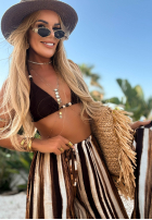 Set Hemd i Hose wide leg w paski Trinidad Sun biało-Camel