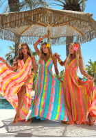Kleid maxi na ramiączkach w kolorowe wzory Island Fantasy Mokkafarben