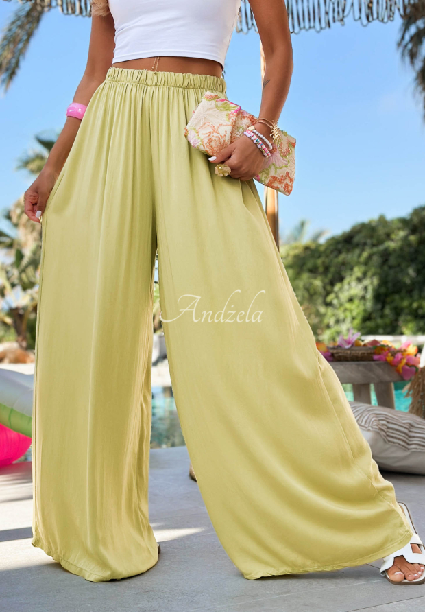 Viskose-Hose wide leg Letter To Summer Olivgr&uuml;n