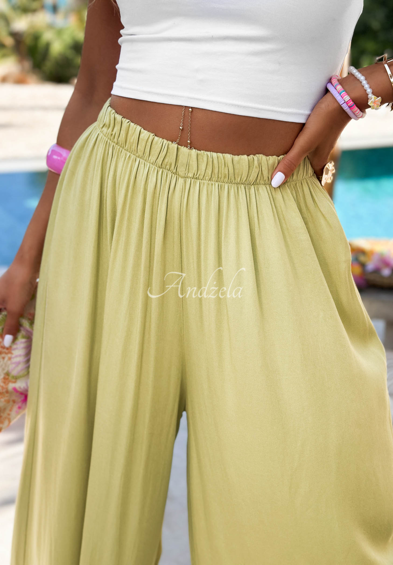 Viskose-Hose wide leg Letter To Summer Olivgrün
