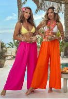 Material Hose wide leg z paskiem Vacation Moments Kobaltblau