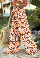 Set top i Hose wide leg Beach Dreams biało-Camel