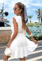 Kleid mini z falbankami i paskiem Sea Ventures Weiß
