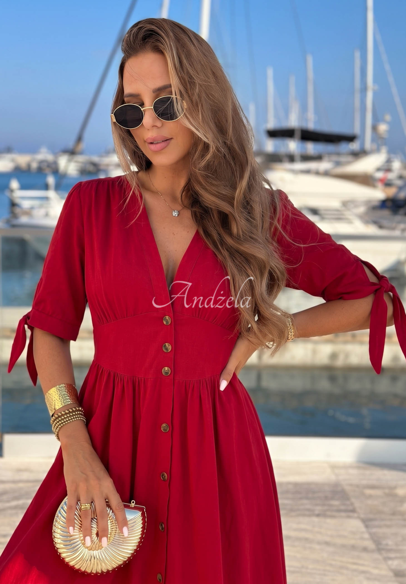 Midi-Kleid Watching The Sunrise Rot