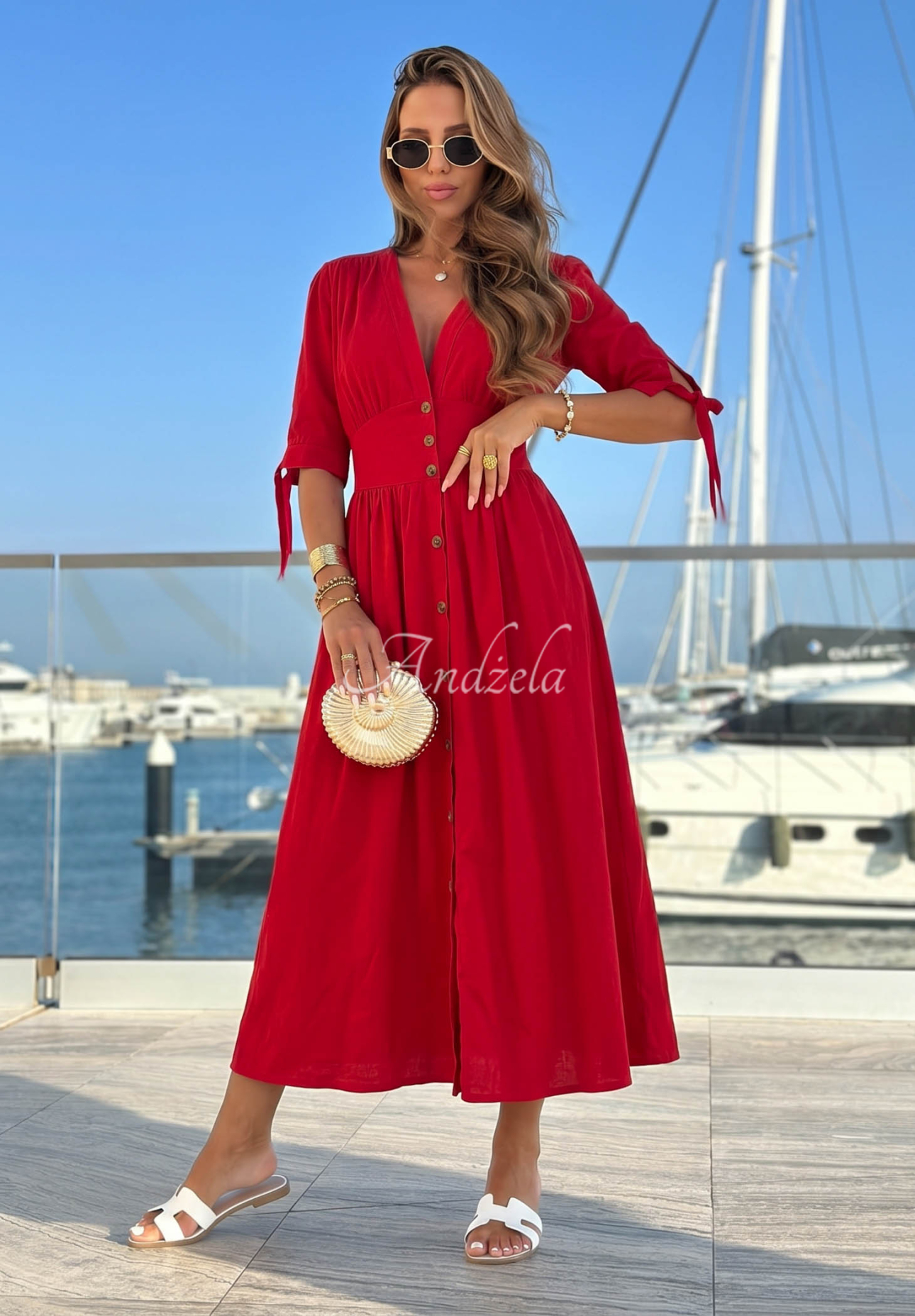 Midi-Kleid Watching The Sunrise Rot