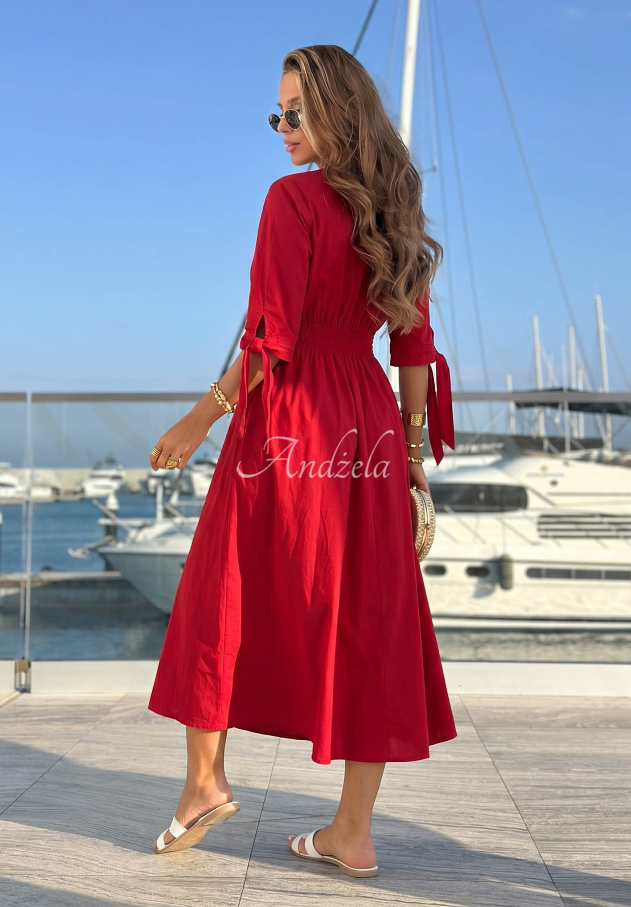 Midi-Kleid Watching The Sunrise Rot