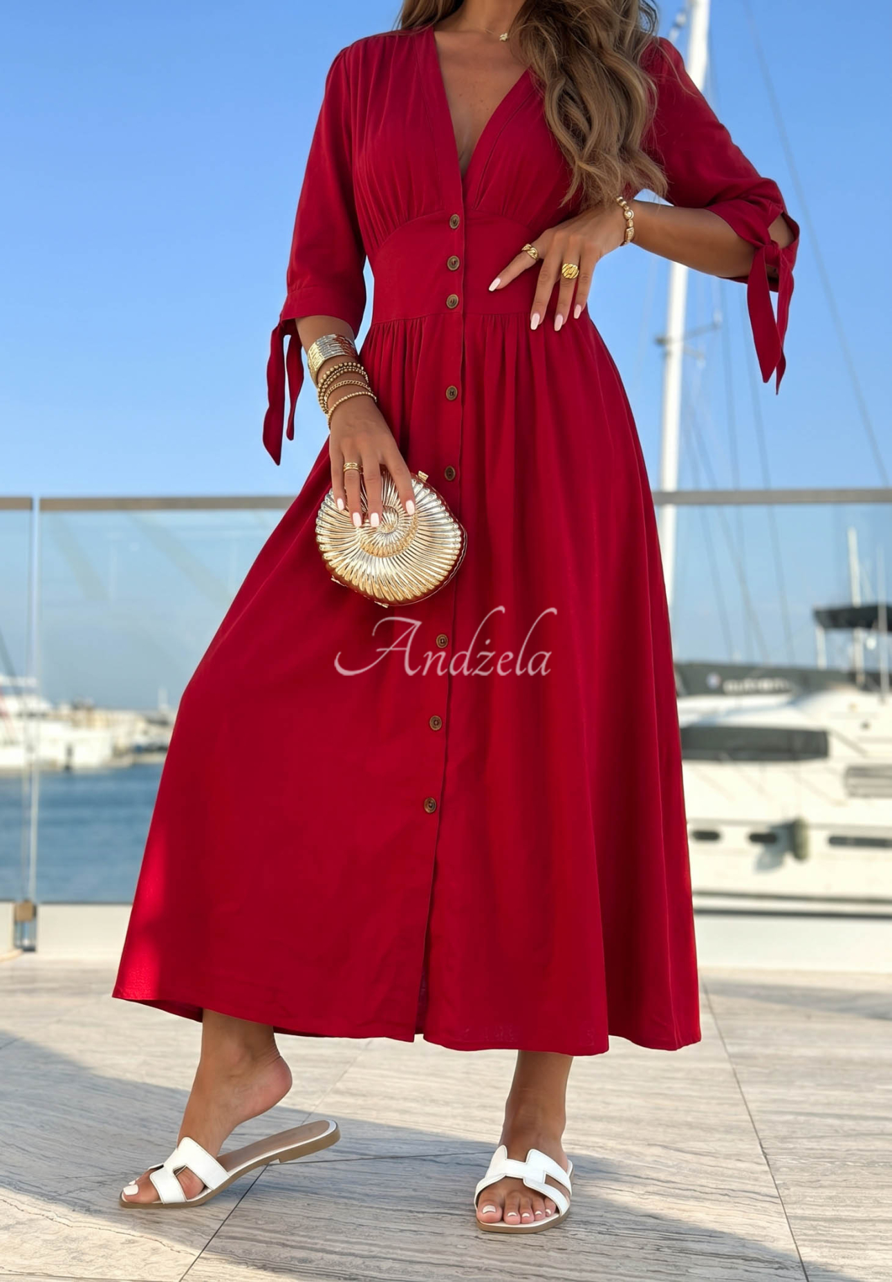 Midi-Kleid Watching The Sunrise Rot