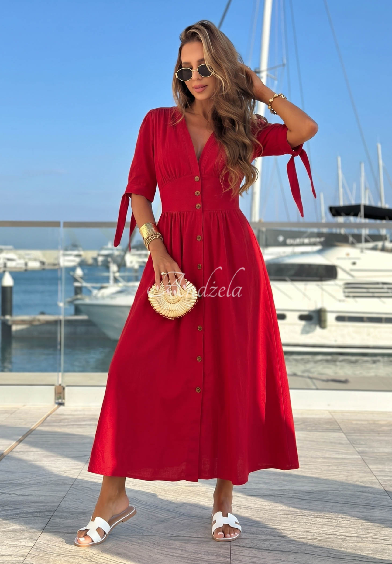 Midi-Kleid Watching The Sunrise Rot