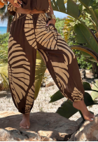 Wzorzysty Set top i Hose balloon Summer Shore Schokoladenbraun