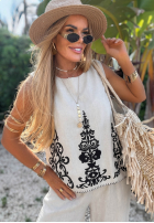 Wzorzysty Set top i Hose wide leg Palm Residence Dunkelblau