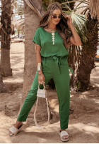 Lniany Set T-Shirt i Hose Summer In Us Khaki