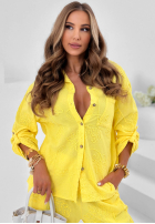 Haftowany Set Hemd i Hose wide leg Seraphelle Mokkafarben
