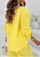 Haftowany Set Hemd i Hose wide leg Seraphelle Mokkafarben