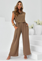 Długi Jumpsuit z paskiem Sun Moment Pistaziengrün