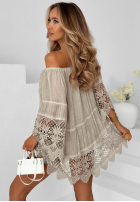 Bluse tunika z koronką boho Nayla Beige