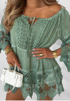 Bluse tunika z koronką boho Nayla Beige