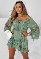 Bluse tunika z koronką boho Nayla Beige