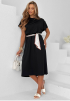 Kleid midi z apaszką i ozdobnymi guzikami Sailor Charm Schokoladenbraun