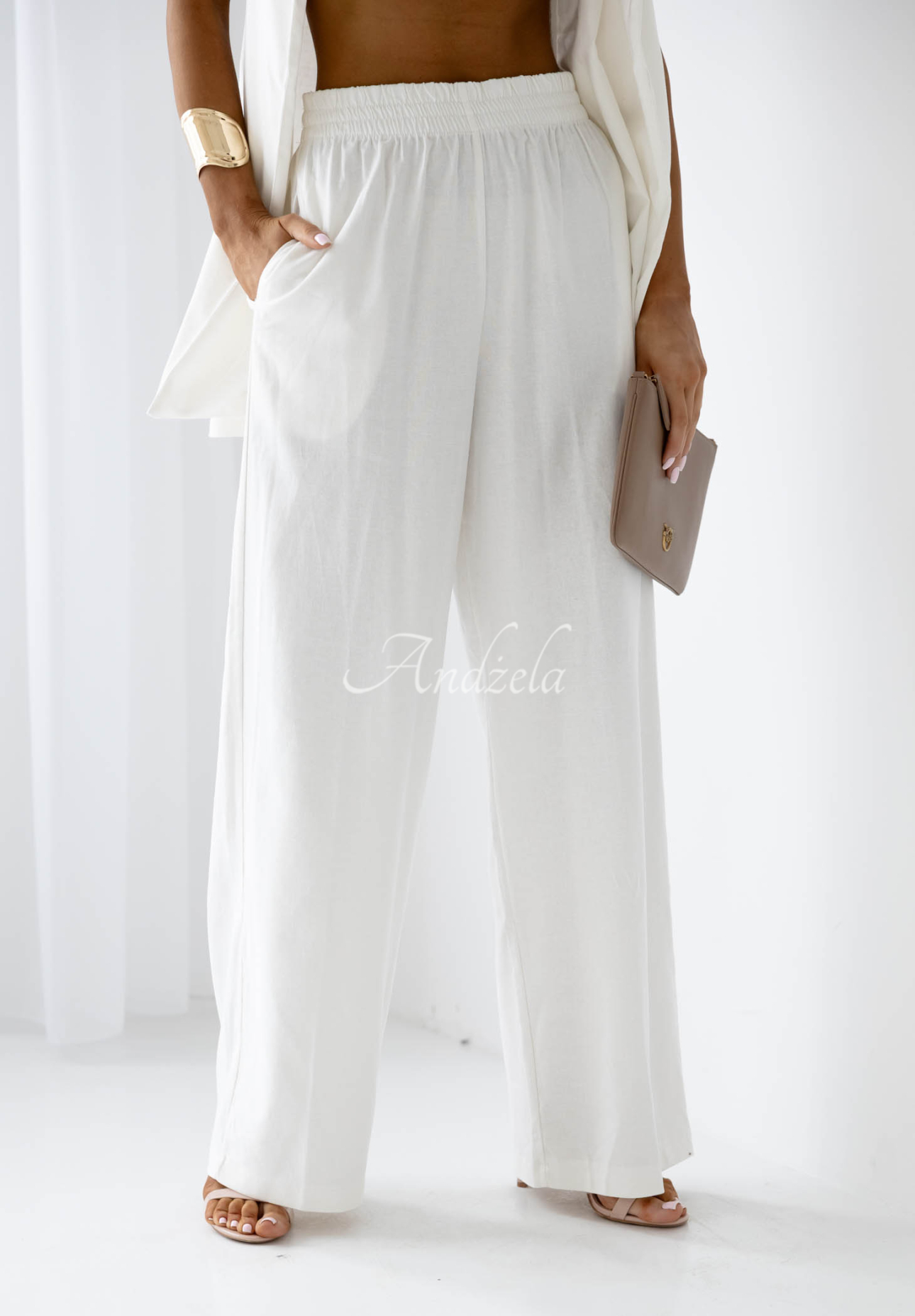 Elegantes Set aus Weste und Hose City Safari Weiß