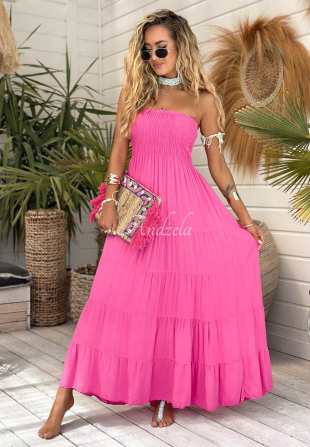 Tr&auml;gerloses Maxikleid Cara Mia Rosa