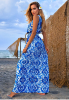 Wzorzysta Kleid Sunlit Ocean biało-Blau