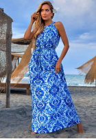 Wzorzysta Kleid Sunlit Ocean biało-Blau
