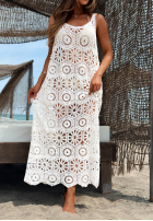Narzutka plażowa maxi na ramiączkach boho Coco Paradise Weiß
