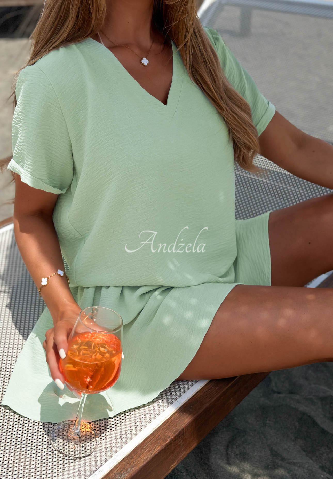 Sweatshirt- und Shorts-Set Sunny Side Pistaziengrün