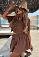 Set Bluse i spodenki Sunny Side Schokoladenbraun