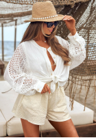 Ażurowa Hemd boho Costarican Ecru