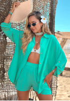 Viskoseset Hemd und Shorts Summer Essence Türkis