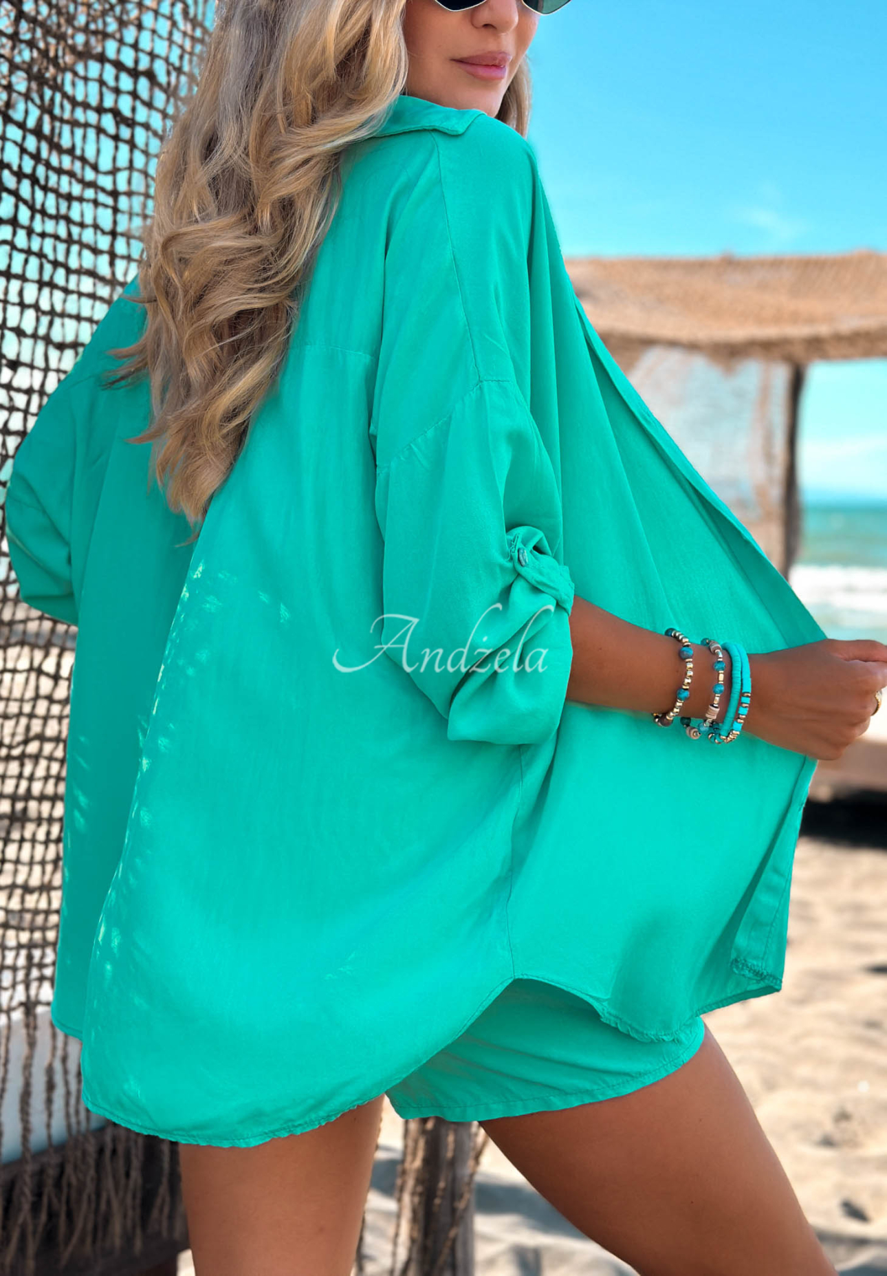 Viskoseset Hemd und Shorts Summer Essence Türkis